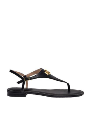 Ralph Lauren Logo Plaque Ankle Strap Sandals