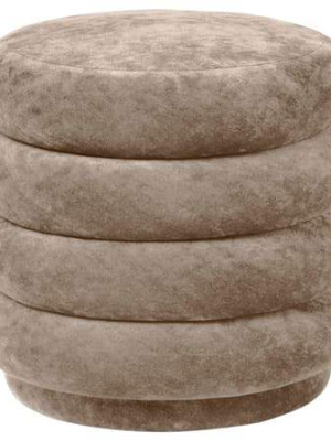 Pouf Faded Velvet Small Beige