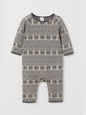 Jacquard-knit Jumpsuit