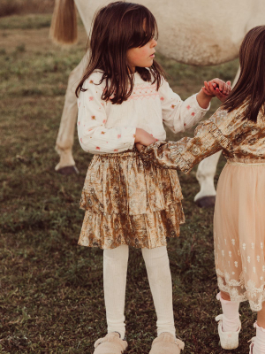 Louise Misha Carole Skirt - Saffron Lurex Flowers