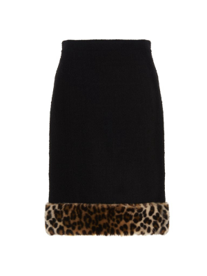 Moschino Leopard Trimmed Mini Skirt