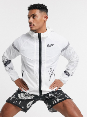 Nike Running Wild Run Jacket In White