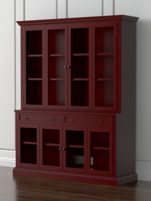 Cameo 2-piece Modular Red Glass Door Wall Unit