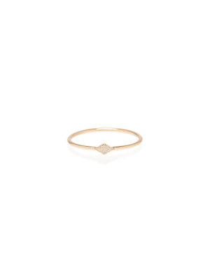 14k Itty Bitty Pave Diamond Shape Ring