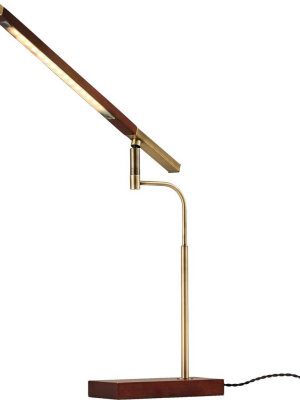 Bagneux Led Desk Lamp Walnut/brass