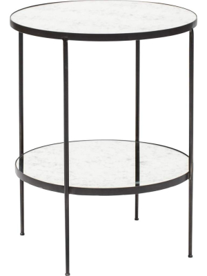 Anna Side Table, Antique Glass