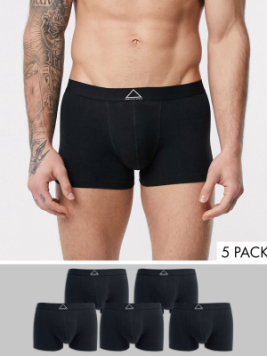 Asos Unrvlld Spply 5 Pack Trunks In Black