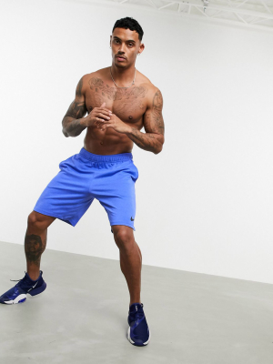 Nike Training Dri-fit Jersey Shorts In Blue