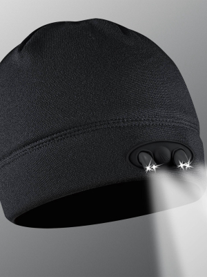 Powercap 4 Led Compression Fleece Cap - Black