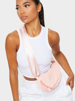 Prettylittlething Baby Pink Nylon Cross Body Bag