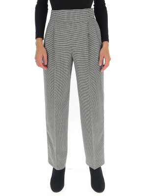 Msgm Houndstooth High-waisted Trousers