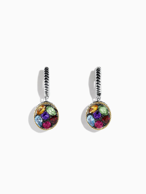 Effy Mosaic Sterling Silver & 18k Gold Multi Gemstone Earrings, 2.75 Tcw