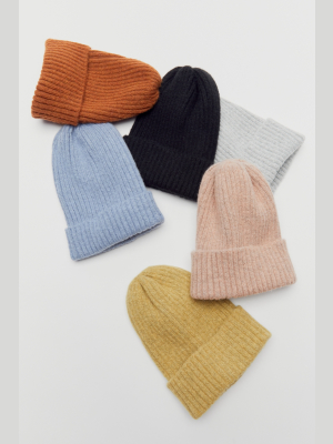 Simple Ribbed Knit Beanie