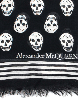 Alexander Mcqueen Biker Skull Scarf