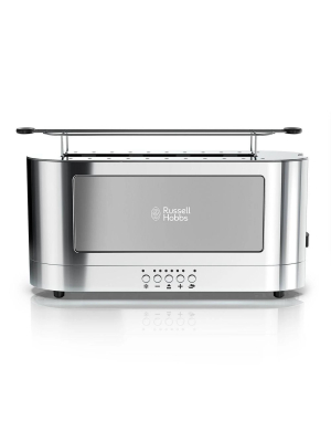 Russell Hobbs Stainless Steel 2 Slice Long Toaster With Glass Accent In Grey