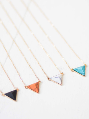 Geo Triangle Stone Necklace