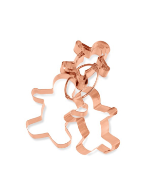 Williams Sonoma Gingerbread Man Copper Cookie Cutter Set On Ring