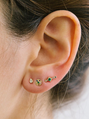 Emerald Halo Earring (single)