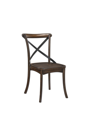 Set Of 2 Kaelyn Side Dining Chair Dark Oak/black - Acme Furniture