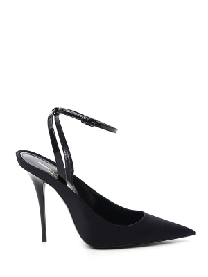 Saint Laurent Pointed Toe Satin Pumps