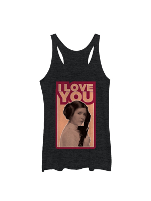 Women's Star Wars Princess Leia Quote I Love You Racerback Tank Top