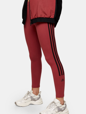 Red Logo Leggings By Adidas