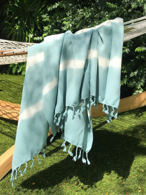 Teal Tie Dye Turkish Beach Towel