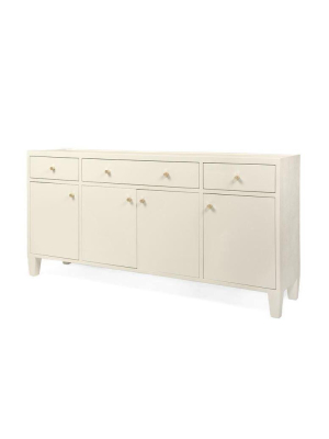 Jarin Buffet White Faux Belgian Linen