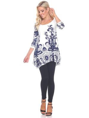 Yanette 3/4 Sleeve Tunic Top