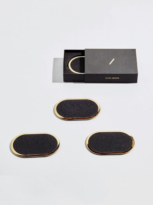 Ring Recycled Rubber Coaster Set - Black