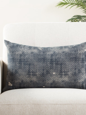 Amer Trellis Indigo & Gray Throw Pillow