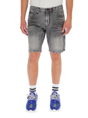 Philipp Plein Mykonos Fit Institutional Denim Shorts