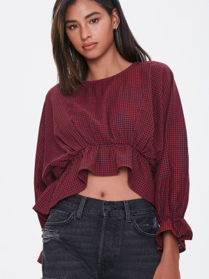 Gingham Flounce Top