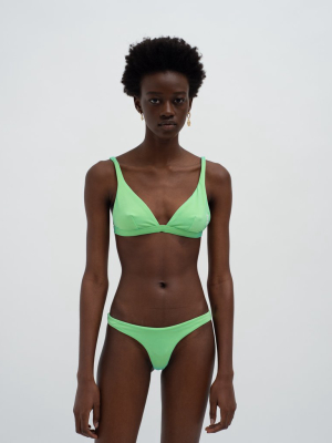 Colour Change Tiny Triangle Bikini Top Lime Green