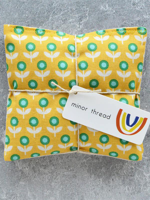 Organic Lavender Sachets In Yellow Tulip: Set Of 2