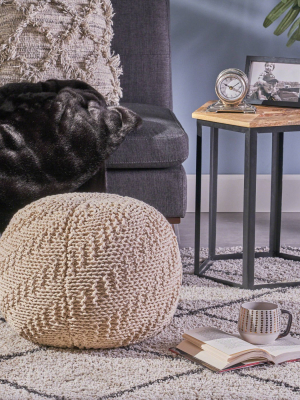 Alwes Knitted Pouf - Christopher Knight Home