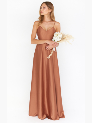 Faith Maxi Dress ~ Copper Luxe Satin