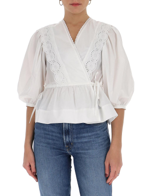 See By Chloé Puff Sleeve Wrap Blouse