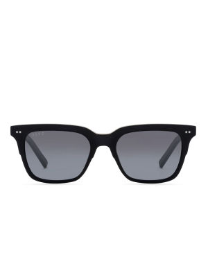 Billie - Matte Black + Blue Gradient Flash + Polarized Sunglasses