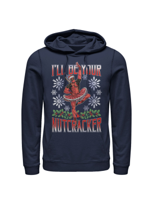 Men's Marvel Christmas Deadpool Nutcracker Pull Over Hoodie