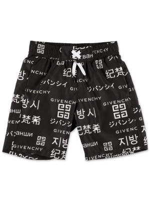Givenchy Kids Logo Print Surfer Shorts