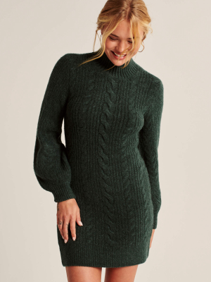 Long-sleeve Mockneck Sweater Dress