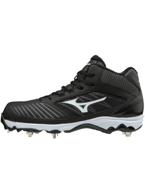 Mizuno 9-spike Advanced Sweep 4 Mid Womens Metal Softball Cleat Womens Size 9.5 In Color Black-white (9000)