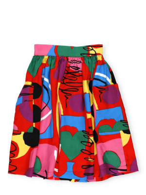 Stella Mccartney Kids Graphic Print Pleated Skirt