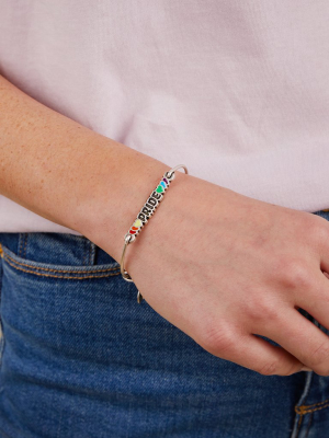 'pride' Inline Charm Bangle