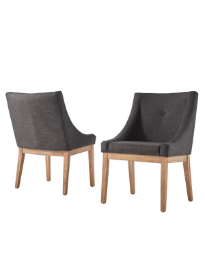 Set Of 2 Amiford Button Tufted Dining Chair - Inspire Q