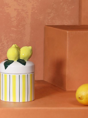 Lemon Small Ceramic Jar By &klevering