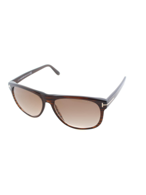 Tom Ford Olivier Tf 236 50p Unisex Square Sunglasses Brown 58mm