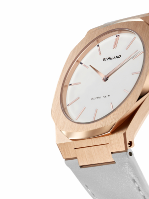 Ultra Thin Leather 38 Mm - Rose Gold/turtledove