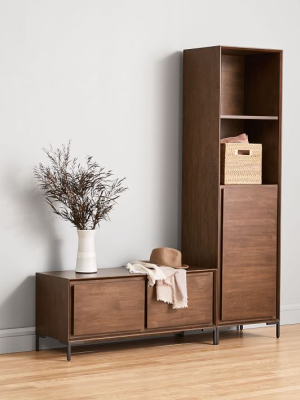 Nolan Entryway Open & Closed Cabinet & Bench Set